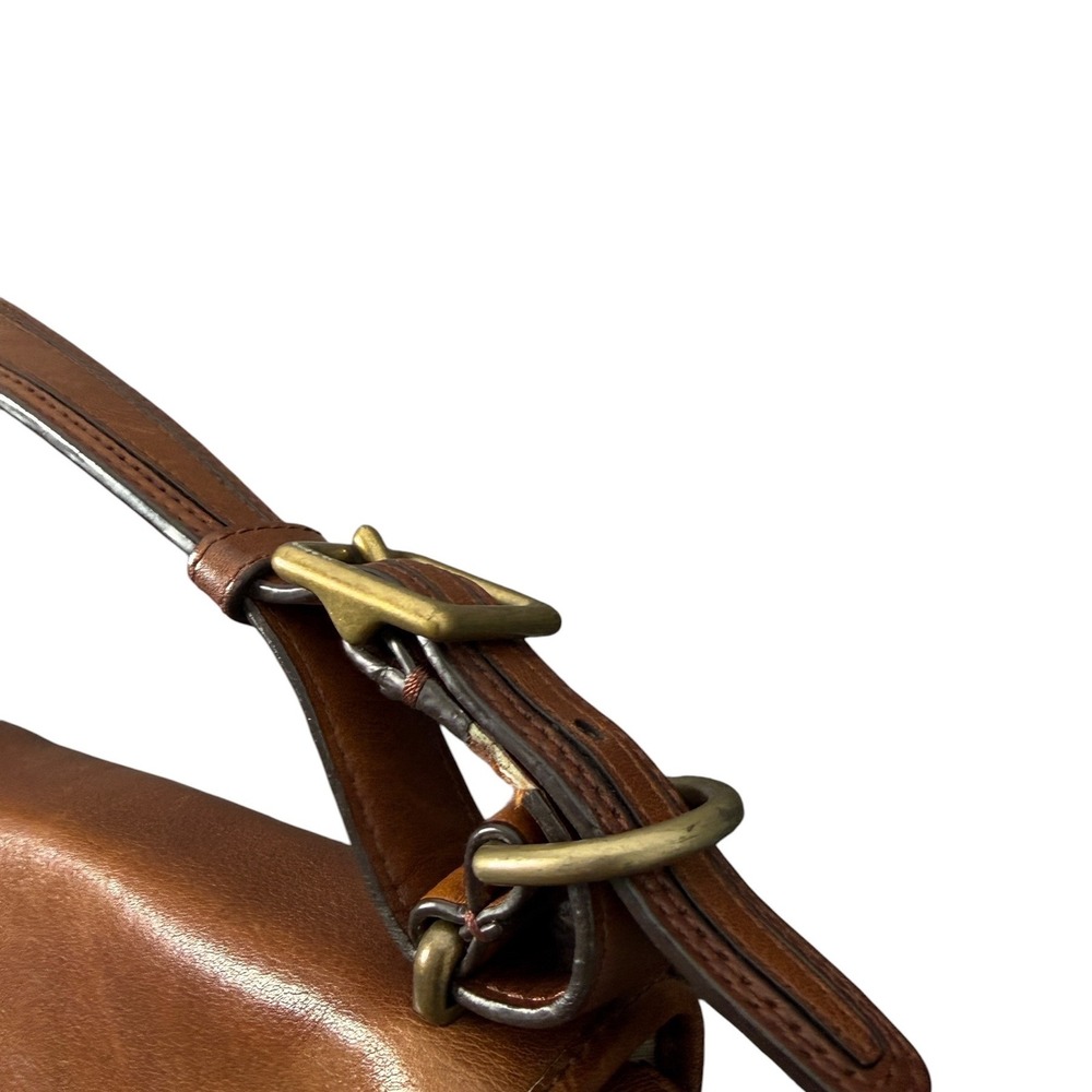 Coach Studded Leather Shoulder Bag Womens Large Brown Brass Satchel 26411 - Picture 6 of 14